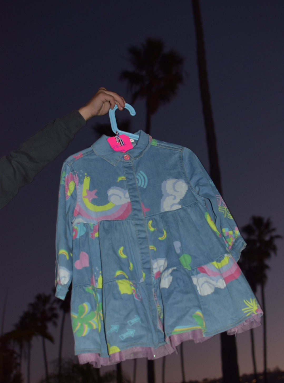 Billiblush denim and tulle dress