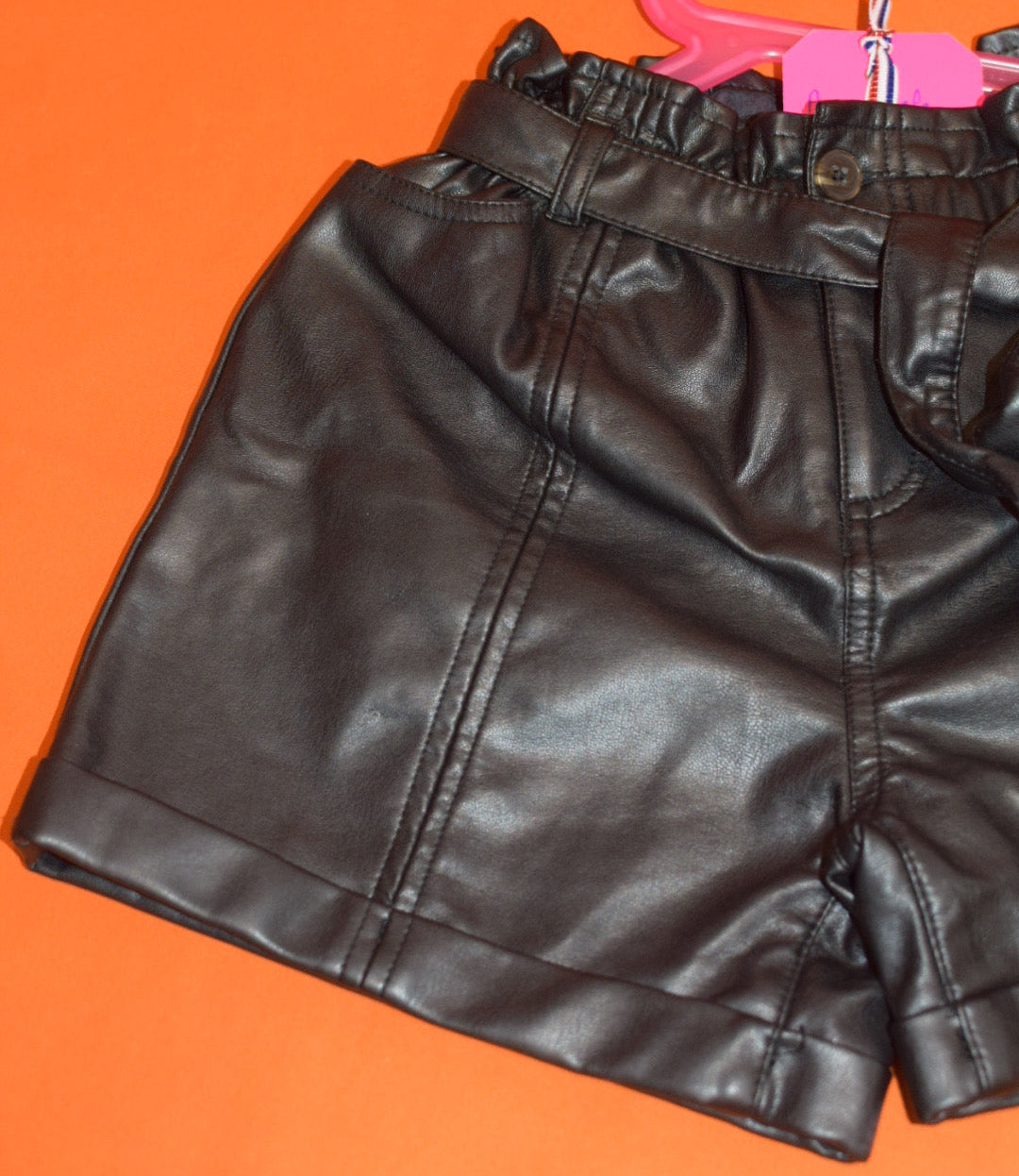 Fake leather short
