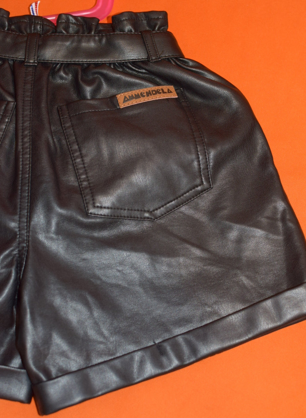 Fake leather short